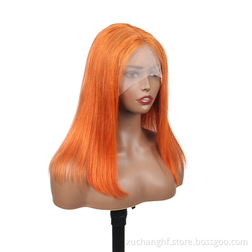 Xuchang #350 highlight raw brazilian bob hair wig vendors short bob human hair wigs, preplucked human hair lace frontal wig